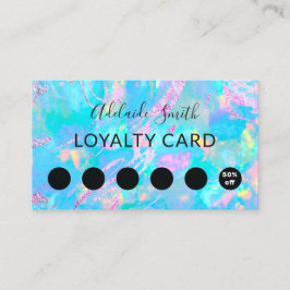 Cartão De Visita loyalty card aqua opal gemstone