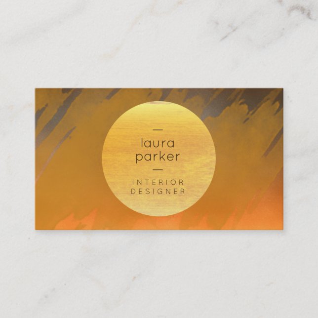 Cartão De Visita Lua Amarela Molde Solar Moldura Natureza (Frente)