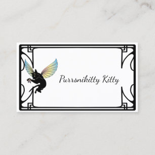 Cartão De Visita Lua e estrelas cósmicas do gato