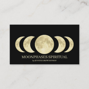 Cartão De Visita Lua Espiritual Dourada Negra