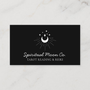 Cartão De Visita Lua Estrelas Preto Branco Espiritual Reiki