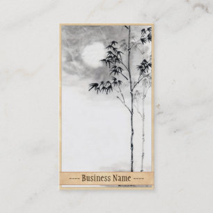 Cartão De Visita Lua japonesa clássica do bambu da arte da pintura