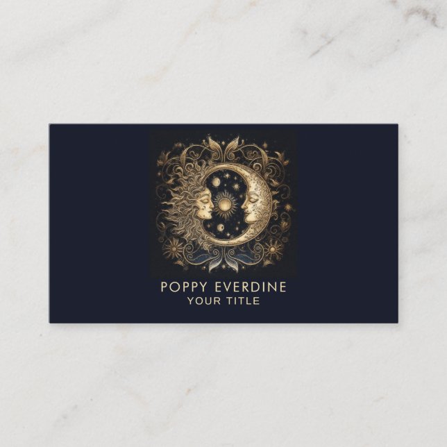 Cartão De Visita Lua Mística Celestial (Frente)