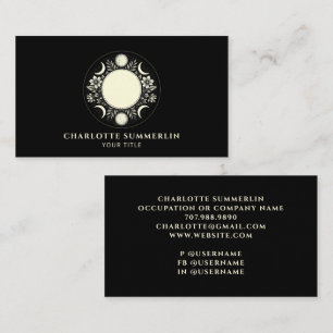 Cartão De Visita Lua Negra-Negra de Creme Celestial