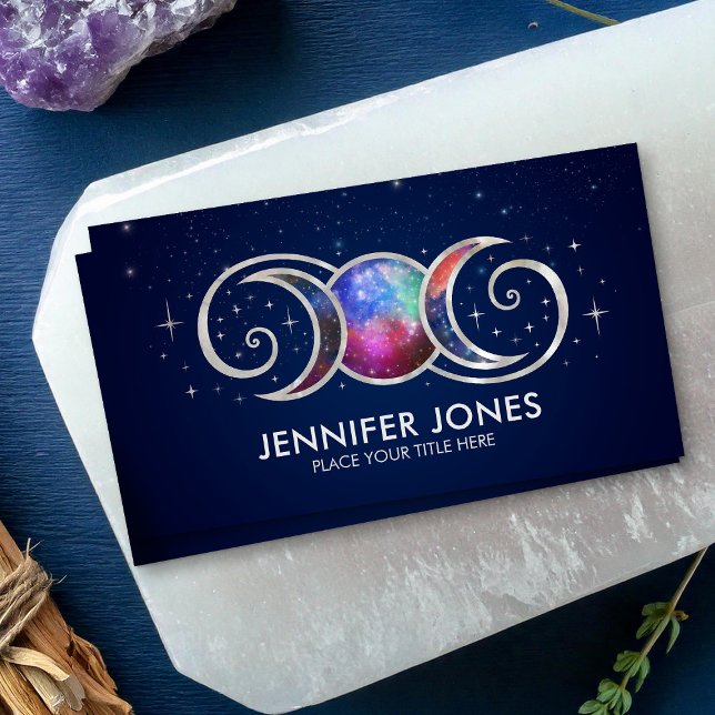 Cartão De Visita Lua tripla - Ornamento espiral Ouro (Criador carregado)