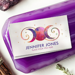 Cartão De Visita Lua tripla - Ornamento espiral Ouro