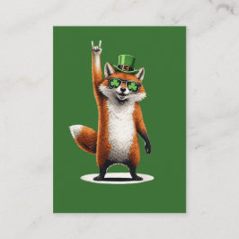Cartão De Visita Lucky Fox Shamrock Sunglasses St Patrick's day