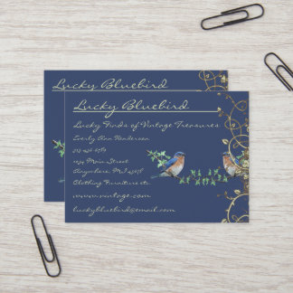 Cartão De Visita Lucky Vintage Bluebird Swirl Design