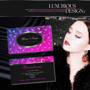 Cartão De Visita Luminosas Estrelas Luminosas Luminosas, Rosa-Rosa,