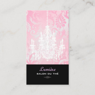 Cartão De Visita Lustre Branco PixDezines+Damasceno Rosa