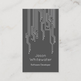 Cartão de visita lustroso liso de Techno - cinza