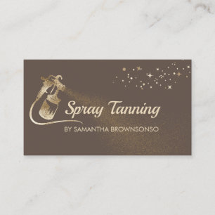 Cartão De Visita Lux Brown Dourado Elegante Caligrafia Tan Spray