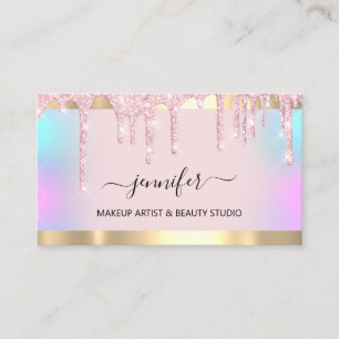 Cartão De Visita Lux de Drill do Hológrafo Rosa, Artista de Compos