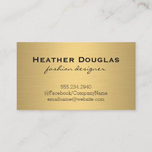 Cartão De Visita Lux Metálico Dourado