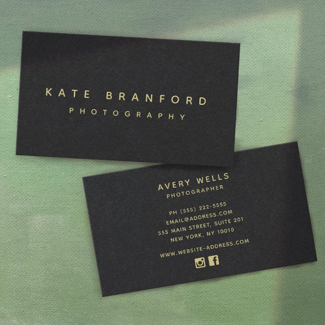 Cartão De Visita Lux Minimalística Moderna Profissional Preto (Criador carregado)