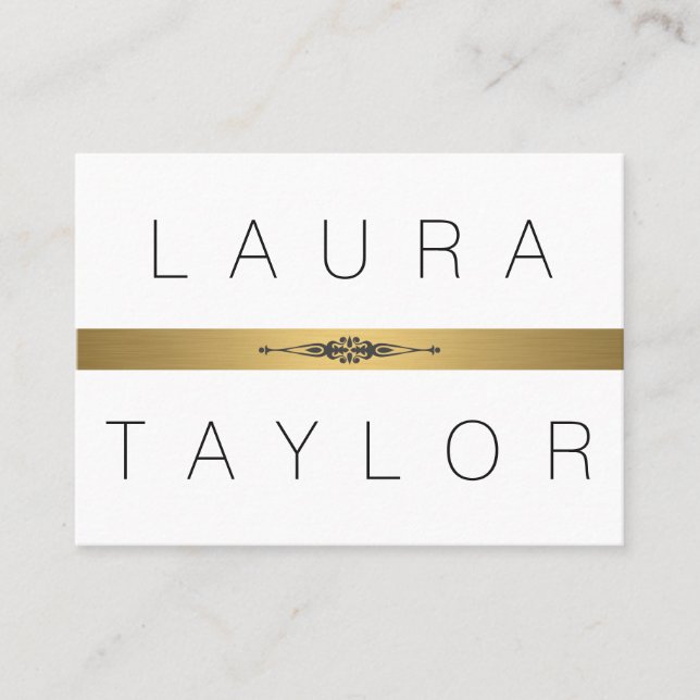 Cartão De Visita Lux sofisticado e Dourado (Frente)