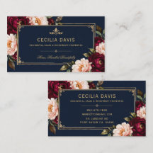 Luxe Burgundy Bege Escuro Azul Naval Floral