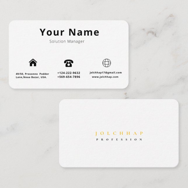 Cartão De Visita Luxe Busines Minimalista (Frente/Verso)