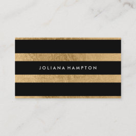 Cartão de visita Luxe Dourado preto moderno, folha