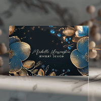 Luxe Elegance Blue e Dourado Design Floral
