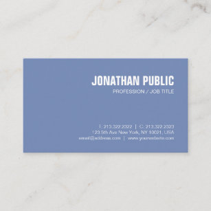 Cartão De Visita Luxe liso branco azul do design criativo limpo na