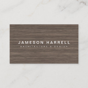 Cartão De Visita Luxe Modern Brown Wood Background