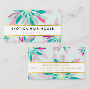Cartão De Visita LUXE MODERN FLORAL FLORAL marcenaria rosa