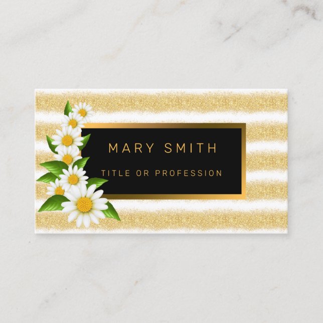 Cartão De Visita Luxo: A melhor brilhante Dourada branca popular (Frente)