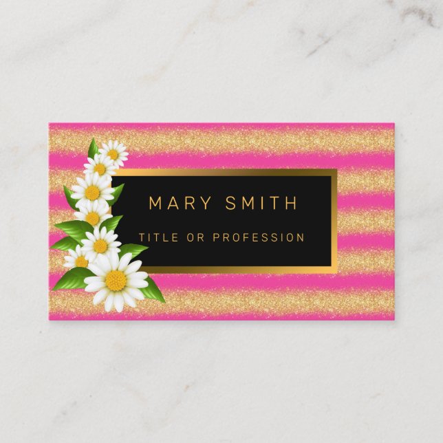 Cartão De Visita Luxo: A melhor brilhante Dourada rosa popular (Frente)