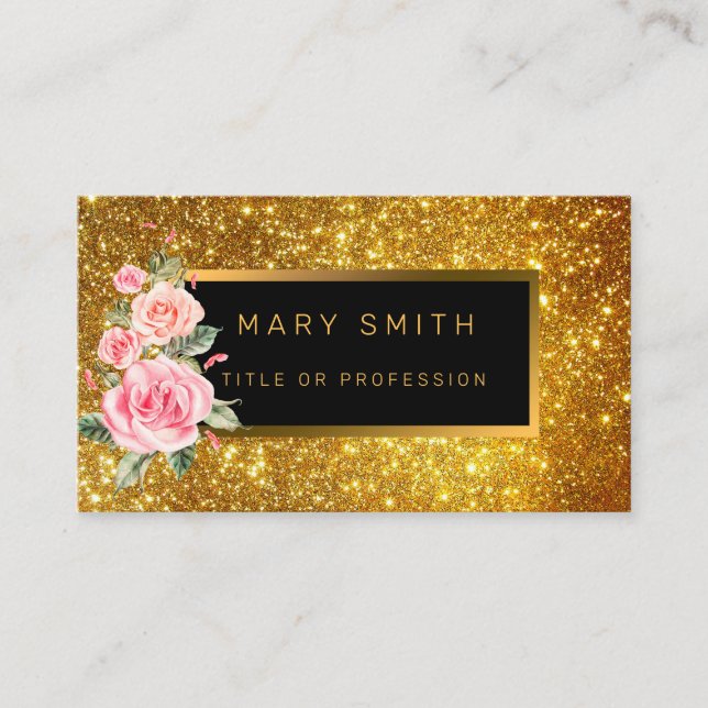 Cartão De Visita Luxo: A melhor Dourada brilhante (Frente)