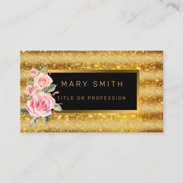 Cartão De Visita Luxo: A melhor Dourada brilhante (Frente)