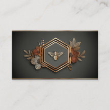 Luxo Abelha Dourada Hexágono Floral Meia-Noite Pre