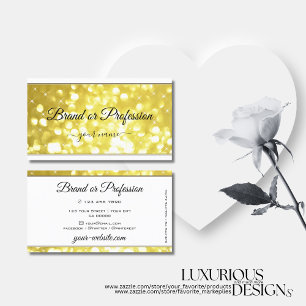 Cartão De Visita Luxo Amarelo Dourado Estrelas Brilhantes
