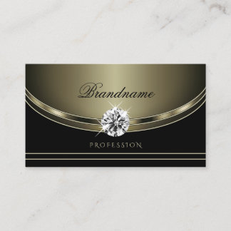 Cartão De Visita Luxo Black Platinum Colors Bright Faux Diamantes