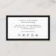 Cartão De Visita Luxo clássico preto e branco com mídia social (Verso)