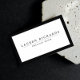 Cartão De Visita Luxo clássico preto e branco com mídia social (Criador carregado)