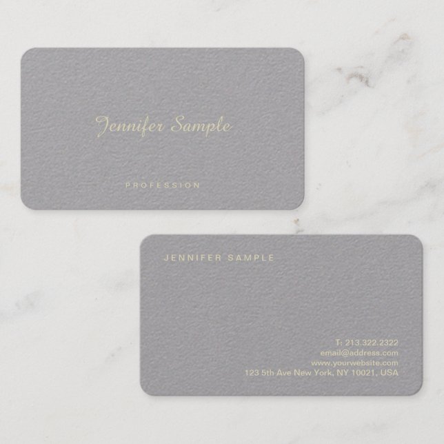 Cartão De Visita Luxo criativo simples e elegante profissional (Frente/Verso)