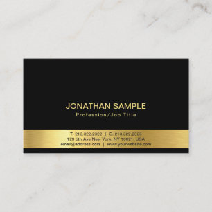 Cartão De Visita Luxo de seda Dourado preto elegante profissional