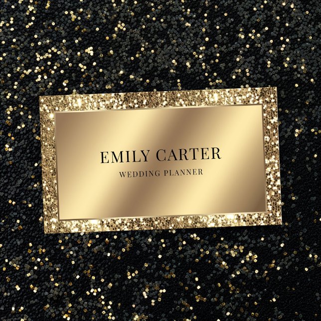 Cartão De Visita Luxo Dourado Largura Faux Faux Código QR Metálico  (Criador carregado)