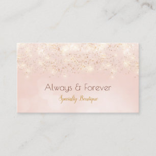 Cartão De Visita Luxo Dourado Literatura Romântica Bokeh Rosa