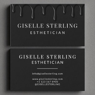 Cartão De Visita Luxo Estheticista Preto Derrubando