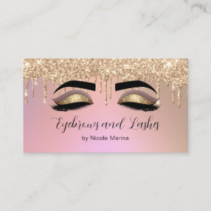 Cartão De Visita Luxo Faux Dourado, Rosa, Coloração das sobrancelha