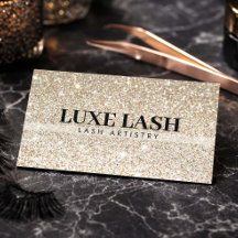 Luxo Glitter Dourado Artista de Cílios Minimalista