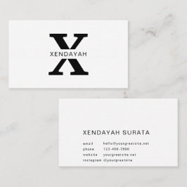 Cartão De Visita Luxo Minimalista Branco e Preto de Marca Personali