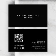 Luxo Minimalista Código QR Preto Mídia Social