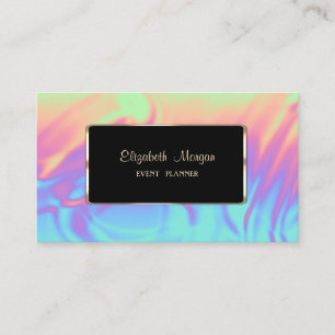 Cartão De Visita Luxo Moderno Elegante Ombre Holográfico