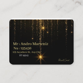 Cartão De Visita Luxo Moderno Preto e Dourado Negócios Profissionai