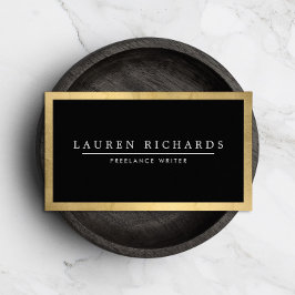 Cartão De Visita Luxo profissional Faux Dourado e preto