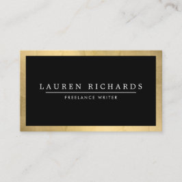 Cartão De Visita Luxo profissional Faux Dourado e preto