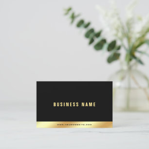 Cartão De Visita Luxo Seu Texto Personalizado Elegante Preto e Dour